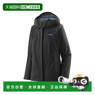 自营欧洲直邮Patagonia Torrentshell 3L女士黑色尼龙防风防水夹