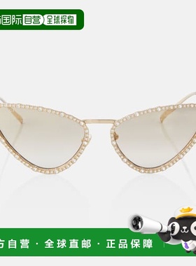 1h可退 香港直邮Gucci 古驰 女士 双G扣猫眼太阳眼镜 000919