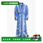香港直邮FARM RIO 女士 1h可退 印花亚麻混纺中长连衣裙 317919FL