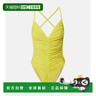 香港直邮NORMA KAMALI 诺玛 卡玛丽 女士 Mio 蝴蝶斑纹褶皱泳衣