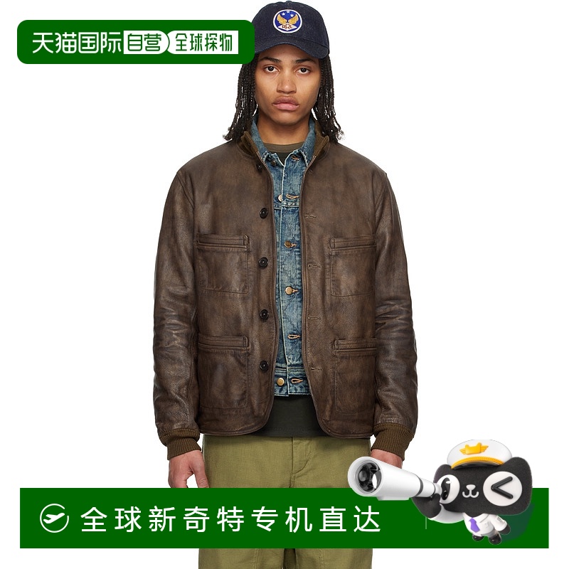1小时内可退 香港直邮RRL 拉夫 劳伦RRL 男士 棕色 Parkhurst 皮