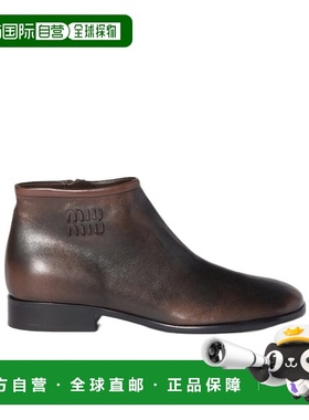 香港直邮Miu Miu Fume 皮革短靴 5T519E3KY8F025女靴