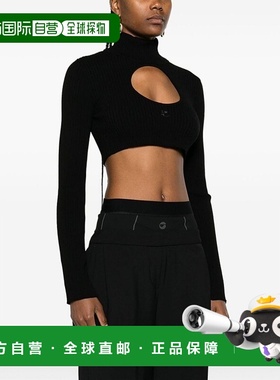 欧洲直邮COURREGES 女士针织毛衣 423MPU122FI00019999刺绣针织衫