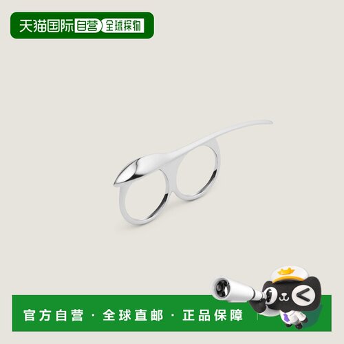 自营欧洲直邮Givenchy纪梵希 Maple Seed女士银色金属双指戒指