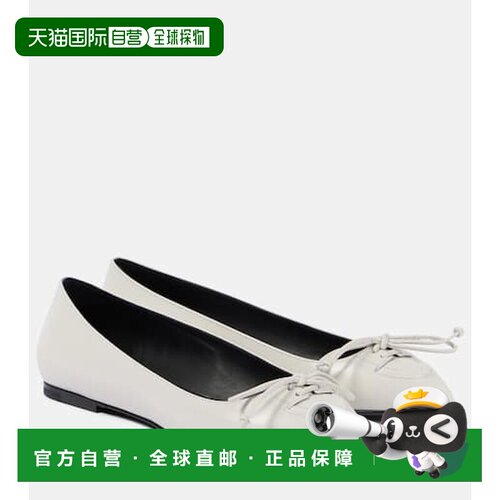 香港直邮Alaia 女士 皮质芭蕾舞鞋 white白色 舒适时尚