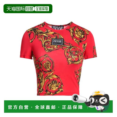 香港直邮versace 范思哲 女士 T恤 red红色 舒适时尚