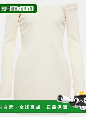 1h可退 香港直邮KHAITE 女士 Octavia 露肩羊毛迷你连衣裙包臀裙