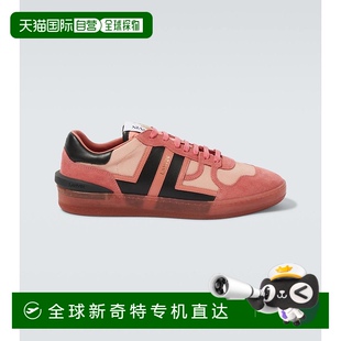 香港直邮Lanvin 男士 1h可退 朗雯 山羊皮边运动鞋 土褐色