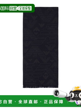 香港直邮Emporio Armani 全身提花老鹰图案羊毛围巾 625009CC306