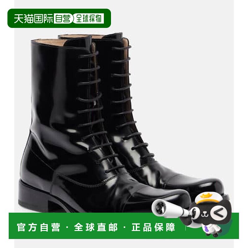 1h可退 香港直邮The Row 女士 Kai 皮质绑带靴子 black黑色 舒适