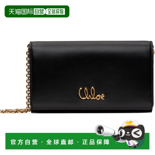 1h可退 香港直邮Chloe 蔻依 女士 黑色 Iconic Flap Wallet On Ch