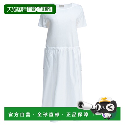 香港直邮Herno 女士 喇叭中长连衣裙 AB000060D520561000WHITE
