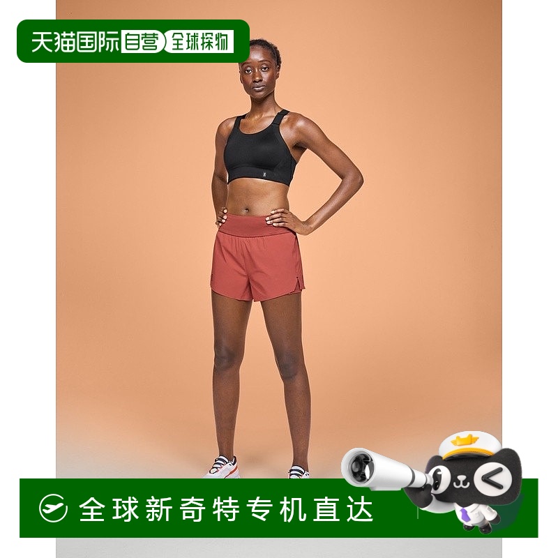 欧洲直邮On昂跑 Performance系列女士黑色再生聚酯纤维反光标识短
