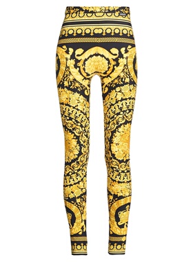 1h可退 香港直邮versace 范思哲 女士 打底裤 yellow黄色 舒适时