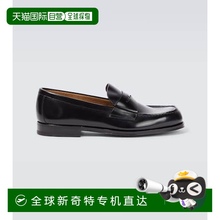 1h可退 香港直邮Prada 普拉达 男士 皮质乐福鞋 black黑色 舒适时