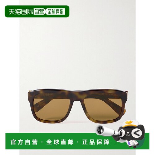 1h可退 香港直邮Saint Laurent 圣罗兰 女士 方形框龟甲色醋纤太