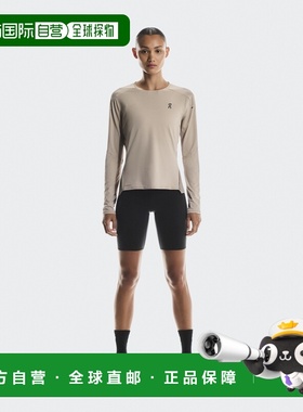 自营欧洲直邮ON昂跑 Performance女士沙漠色/浅棕灰色聚酯纤维长T