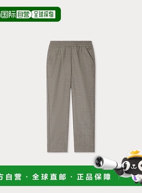 欧洲直邮Bonpoint小樱桃 Jones男童灰色松紧腰花纹法兰绒长裤裤子