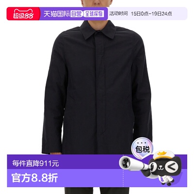 1h可退 香港直邮Paul Smith 男士 TRENCHES 蓝色棉质尼龙风衣 M2R