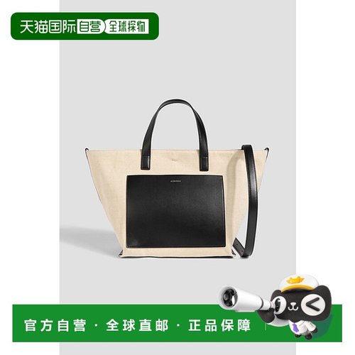 1h可退 香港直邮Jil Sander 吉尔 桑达 女士 皮革饰边帆布手提包