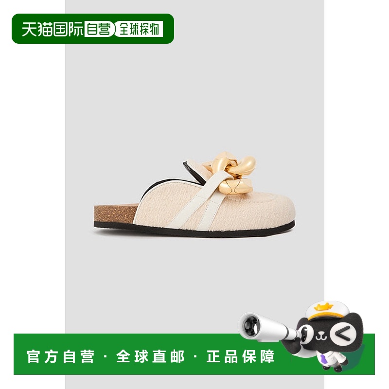 香港直邮J.W. Anderson 女士 锁链珠皮呢便鞋 ANW35004H19030牛皮
