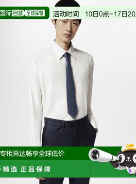 自营1h可退 欧洲直邮LV/路易威登 男士海军蓝真丝领带时尚百搭新