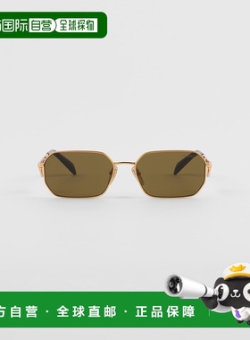 自营欧洲直邮Prada普拉达 女士灰绿色金属三角标识太阳眼镜太阳镜