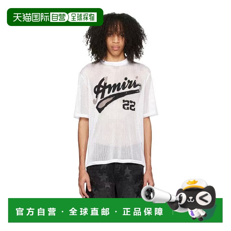 香港直邮Amiri logo印花网纱T恤 SS23MSS025短袖