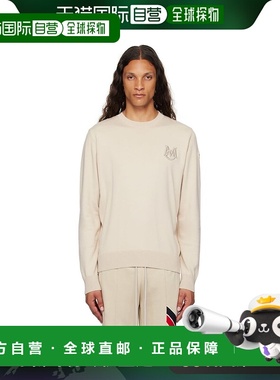 1h可退 香港直邮Moncler 盟可睐 男士 米色贴花针织衫 J20919C000