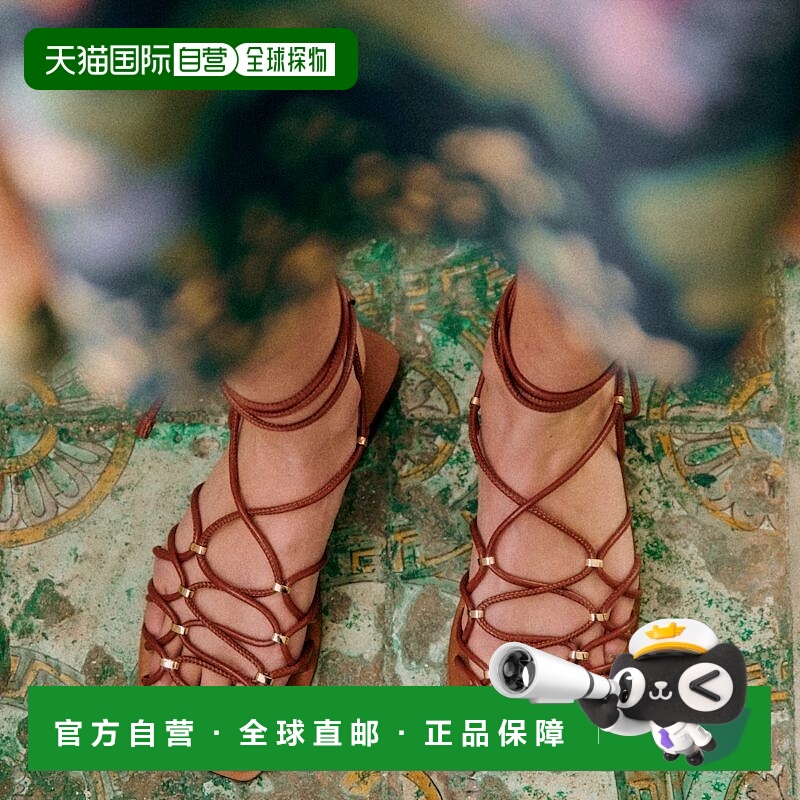 自营欧洲直邮Sezane 女士深棕色羊皮凉鞋新款单鞋