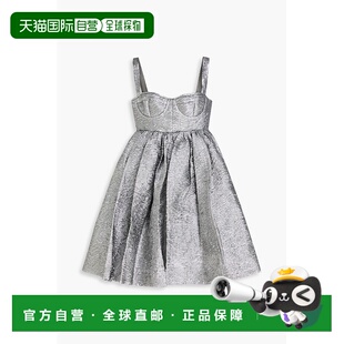 褶裥金银锦缎迷你连衣裙 香港直邮Cecilie Onique 女士 Bahnsen