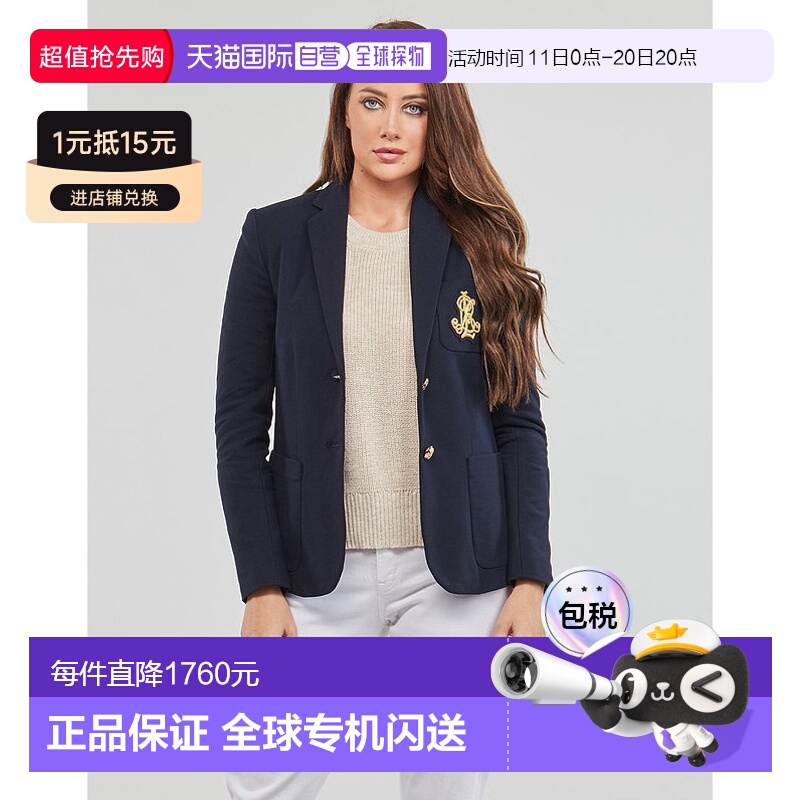 欧洲直邮Lauren Ralph Lauren拉夫劳伦女士ANFISA外套海蓝色百搭
