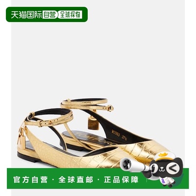 香港直邮Tom Ford 汤姆 福特 女士 Padlock 鳄鱼纹芭蕾舞鞋 00099