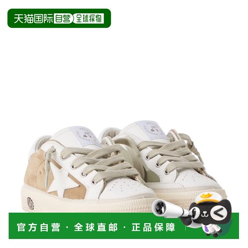 香港直邮Bonpoint 女童 x Goose May 金色皮质运动鞋童鞋童装