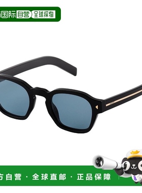 自营欧洲直邮PRADA/普拉达24新款 男女通用黑色醋酸框蓝色镜片墨