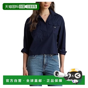 1h可退 香港直邮Lauren Ralph Lauren 女士 Buckle-Trim 棉混纺衬
