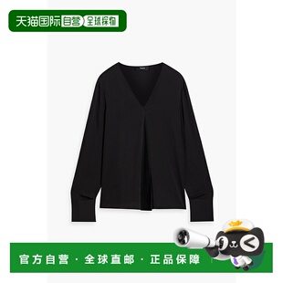 1h可退 香港直邮THEORY 希尔瑞 女士 真丝双绉上衣 P0102507BLACK