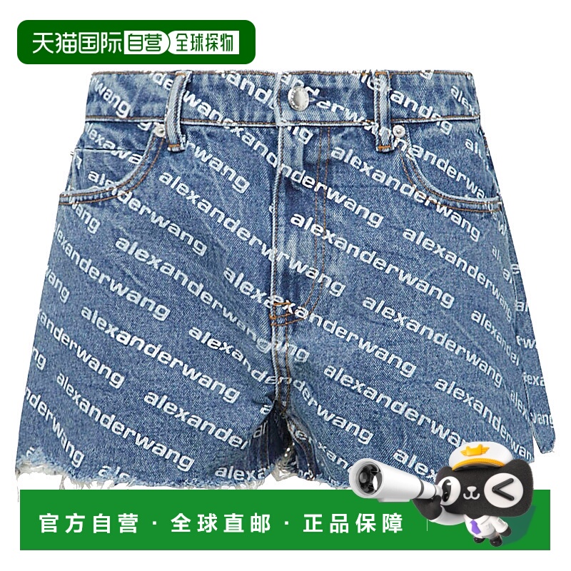 香港直邮Alexander Wang 亚历山大 王 女士 蓝色棉质短裤 4DC1214