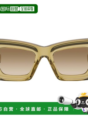 1h可退 香港直邮LOEWE 罗意威 女士 绿色 Beveled Cat-Eye 太阳镜