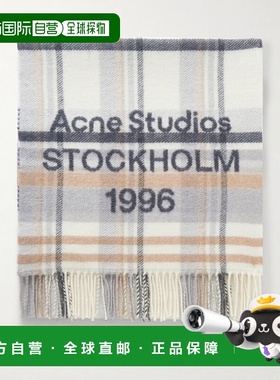 1h可退 香港直邮Acne Studios 艾克妮 男士 1996 流苏格纹羊毛围