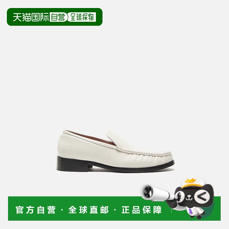 自营欧洲直邮Acne Studios FW25男士白色小牛皮logo标识莫卡辛鞋