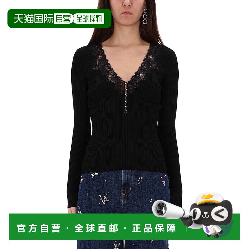 1h可退 香港直邮Self-Portrait 女士 蕾丝上衣上衣 AW25042TBBLAC