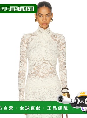 香港直邮Rabanne 女士 蕾丝上衣高领上衣 26PJTO174PA0170