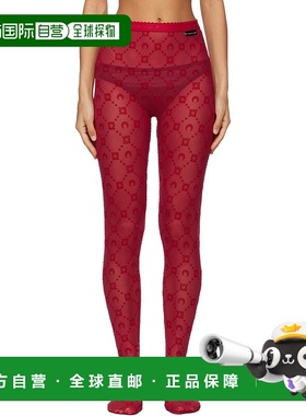 香港直邮Marine Serre 女士 红色 Moonogram Mesh Flock 连裤袜 W