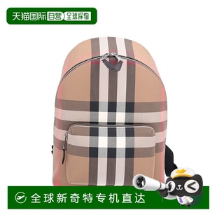 飾拉鏈配口袋時(shí)尚 歐洲直郵BURBERRY博柏利 經(jīng)典 紡織格紋裝 雙肩包