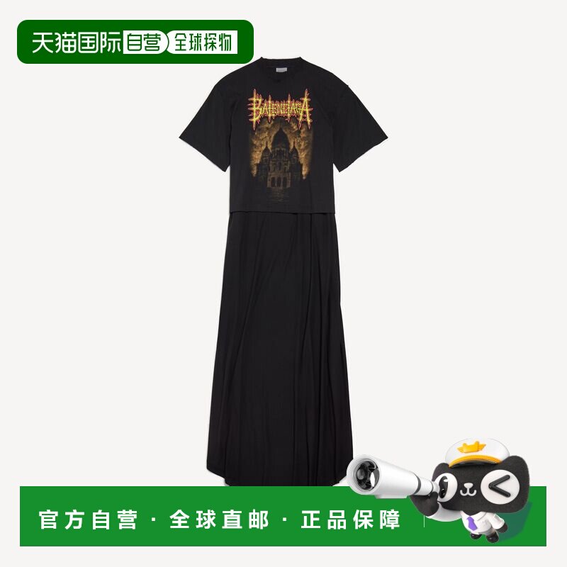 欧洲直邮Balenciaga Sacre Cœur 女士拖尾T恤（黑色）