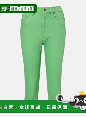 1h可退 香港直邮versace 范思哲 女士 capri 高腰牛仔裤直筒裤