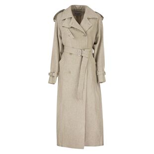 长款 香港直邮MaxMara 亚麻风衣 pure MXSPEDAGGI 麦斯玛拉 女士