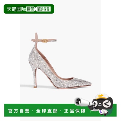 1h可退 香港直邮valentino 华伦天奴 女士 Tan-Go 水晶装饰皮质浅