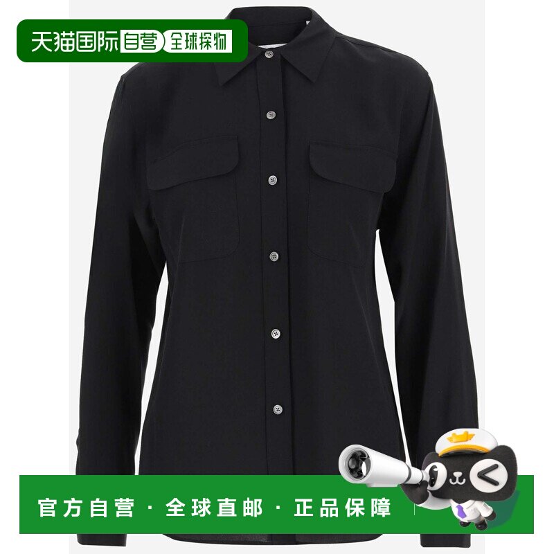 香港直邮EQUIPMENT 女士衬衫 Q23E035TRUEBLACK AW2025 黑色长袖 - 实物图